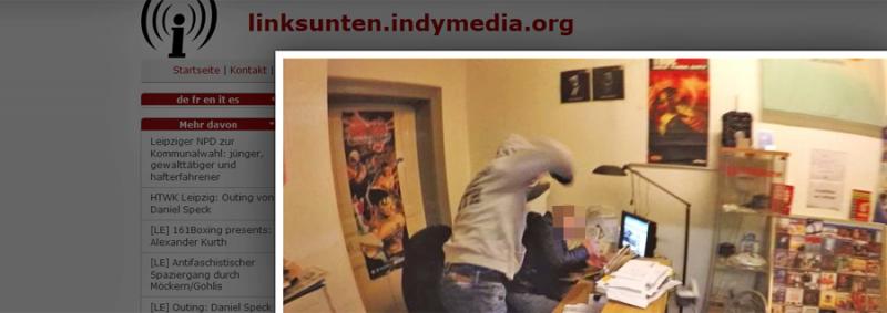 Die Täter fotografierten den brutalen Angriff und stellten die Fotos anschließend ins Netz.  Quelle: Screenshot Indymedia