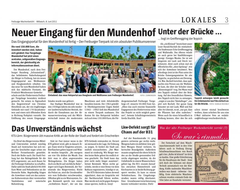 Freiburger Wochenbericht vom 08.06.11