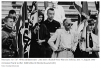 Neonazis von FAP, NPD und Nationaler Liste beim »Rudolf-Hess-Marsch« in Fulda am 14. August 1993 – mit dabei Frank Steffen (Bildmitte mit Bürstenhaarschnitt) Foto: Christian-Ditsch.de