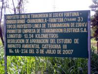 Internationale Stromleitungen für den Strom aus dem im Bau befindlichen Staudamm Changuinola