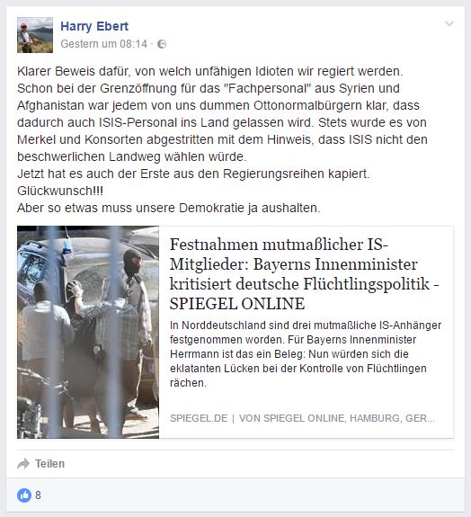 Burladinger Bürgermeister  hetzt gegen syrische Flüchtlinge.