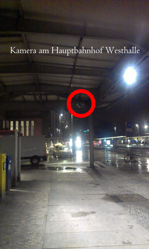Kamera am Hauptbahnhof Westhalle