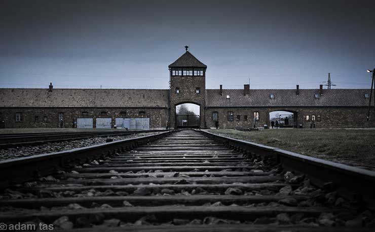 The one way track to Auschwitz-Birkenau, the Nazi concentration and extermination camp.