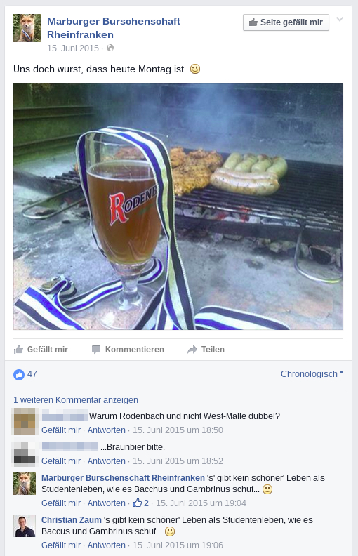 Zaum Facebook-Post Rheinfranken