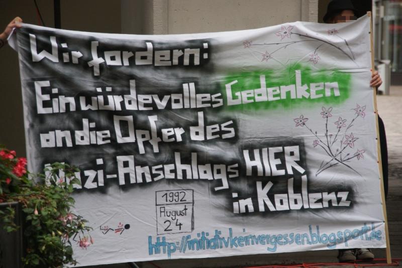 Initiative Kein Vergessen - Kundgebung 24.08.2011 - Transpi 