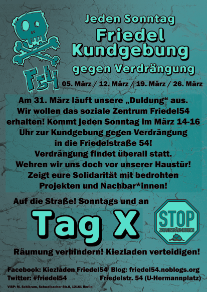Plakat Tag X Friedel54 Kundgebung
