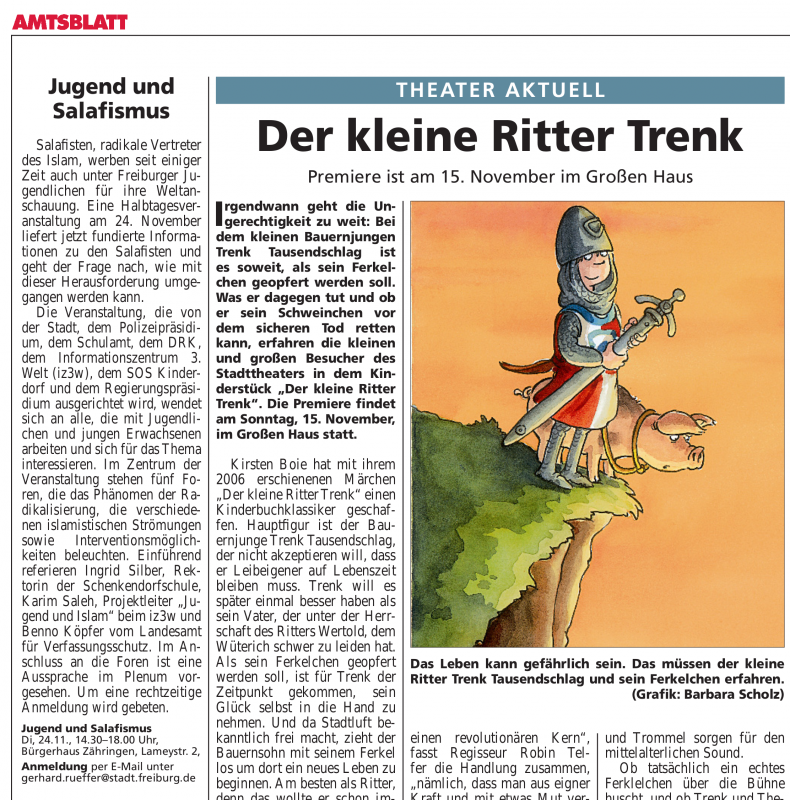 "Jugend und Salafismus" mit iz3w und LfV im Freiburger Amtsblatt