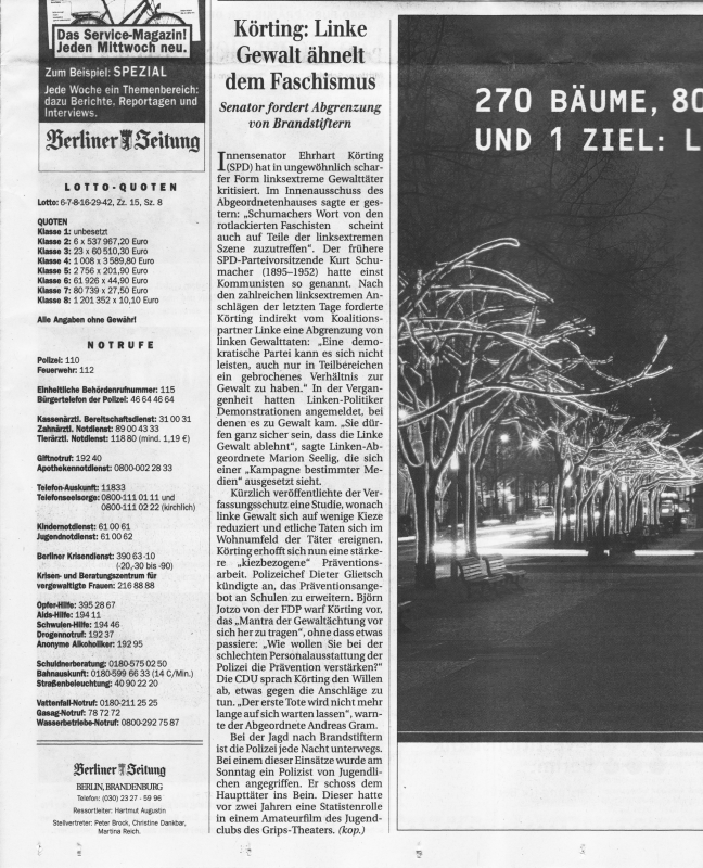 08.12.2009 - Berliner Zeitung