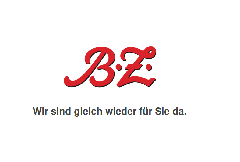 Die "BZ" war online am Donnerstag vormittag nicht zu erreichen. - Screenshot: Tsp