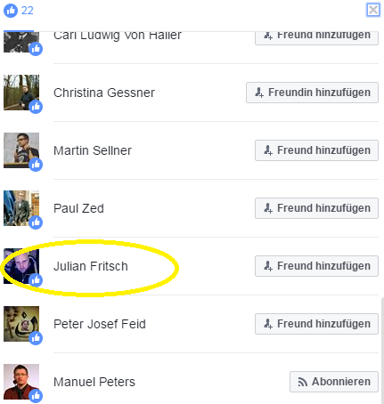 Screenshot Facebook Freunde von Nazi Robert Malcoci Julian Fritsch aka der extrem rechte Rapper 'MakSS Damage'aus Gütersloh 