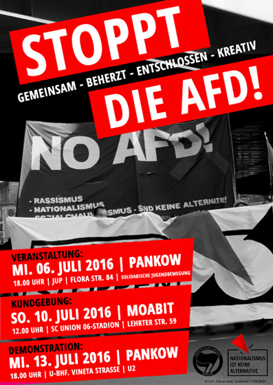 Aktionsreihe gegen die AfD in Moabit und Pankow