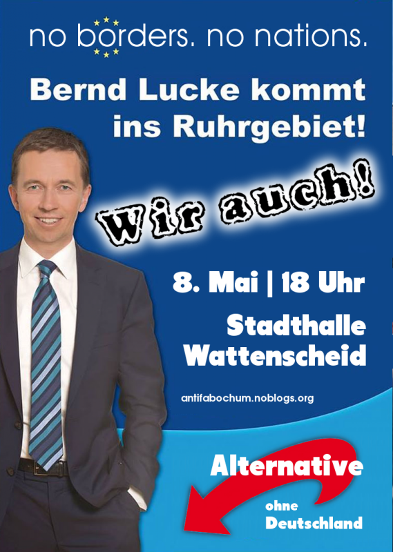 Lucke kommt - wir auch. Am 8. Mai zur Stadthalle Wattenscheid